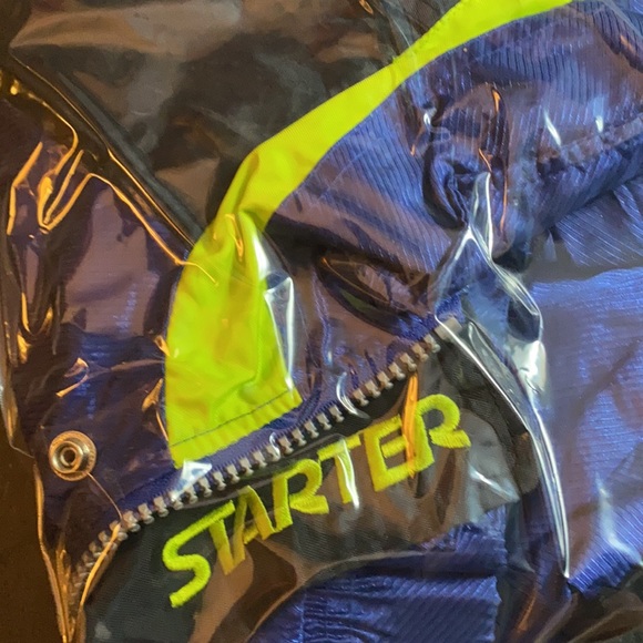 Starter jacket, blue, black and neon green. Pullover - Picture 8 of 8